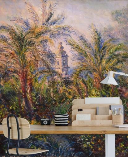 carta da parati fine art chiamata Garden in Bordighera di Claude Monet per camere da letto e salotti