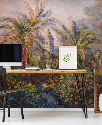 Kunsttapete mit dem Titel Garden in Bordighera von Claude Monet für Schlafzimmer und Lounges