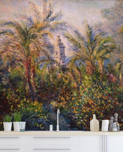 Kunsttapete mit dem Titel Garden in Bordighera von Claude Monet für Schlafzimmer und Lounges