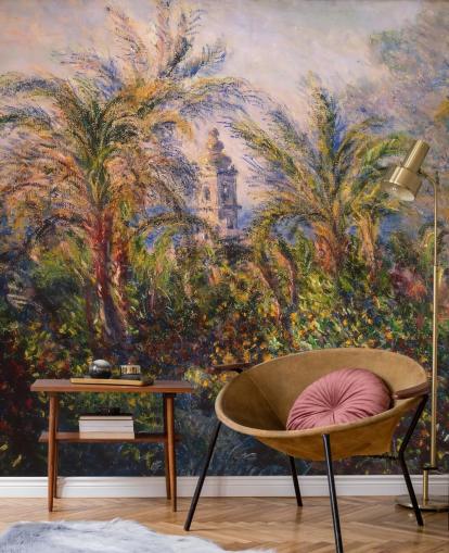 papier peint mural d'art intitulé Garden in Bordighera par Claude Monet pour les chambres et les salons