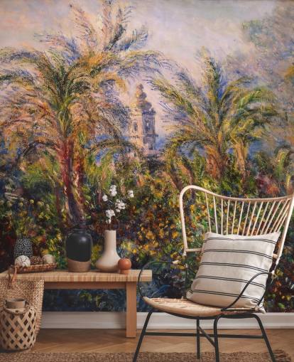 fine art wallpaper mural called Garden in Bordighera by Claude Monet for bedrooms and lounges fine art wallpaper mural called Garden in Bordighera by Claude Monet for bedrooms and lounges