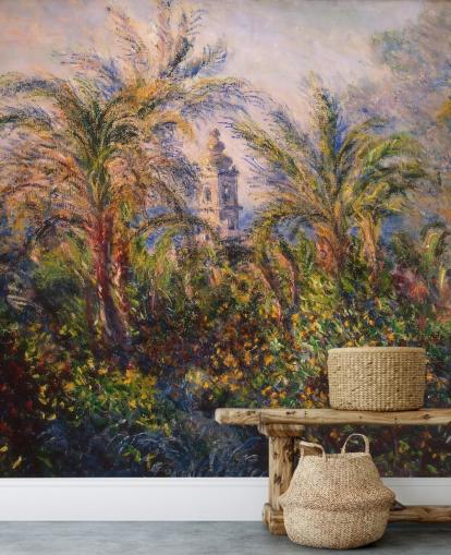 fine art wallpaper mural called Garden in Bordighera by Claude Monet for bedrooms and lounges fine art wallpaper mural called Garden in Bordighera by Claude Monet for bedrooms and lounges