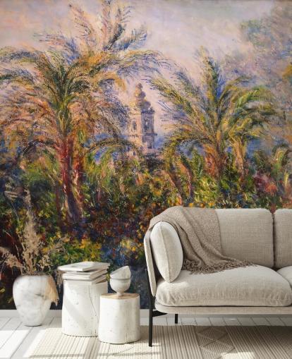 papier peint mural d'art intitulé Garden in Bordighera par Claude Monet pour les chambres et les salons