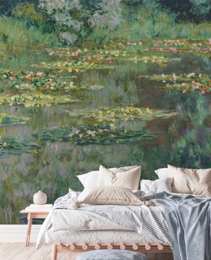 kunsttapet veggmaleri kalt Le Bassin des Nympheas av Monet for soverom, bad og salonger kunsttapet veggmaleri kalt Le Bassin des Nympheas av Monet for soverom, bad og salonger