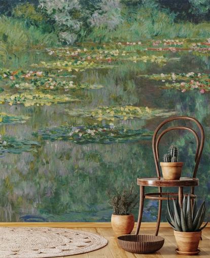 carta da parati fine art chiamata Le Bassin des Nympheas di Monet per camere da letto, bagni e salotti