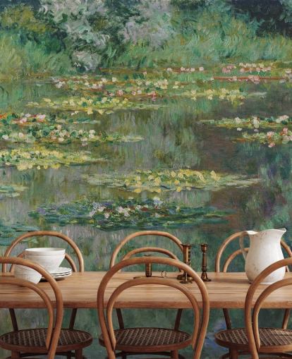 kunsttapet vægmaleri kaldet Le Bassin des Nympheas af Monet til soveværelser, badeværelser og lounger