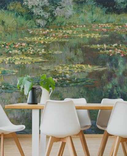 mural de papel de parede de belas artes chamado Le Bassin des Nympheas de Monet para quartos, banheiros e lounges mural de papel de parede de belas artes chamado Le Bassin des Nympheas de Monet para quartos, banheiros e lounges