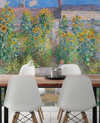 papier peint d'art intitulé The Artist's Garden at Vetheuil de Claude Monet pour les chambres et les salons papier peint d'art intitulé The Artist's Garden at Vetheuil de Claude Monet pour les chambres et les salons