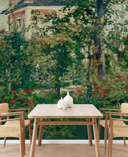 carta da parati fine art chiamata The Garden at Bellevue di Edouard Manet per camere da letto e salotti