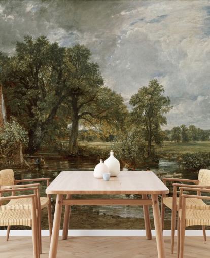 mural de papel de parede de belas artes chamado The Hay Wain de John Constable para salas de estar, quartos e salas de jantar