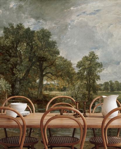 mural de papel de parede de belas artes chamado The Hay Wain de John Constable para salas de estar, quartos e salas de jantar