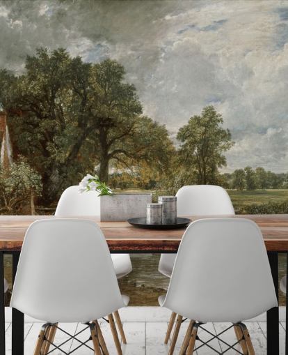 fine art wallpaper mural called The Hay Wain by John Constable for living rooms, bedrooms and dining rooms