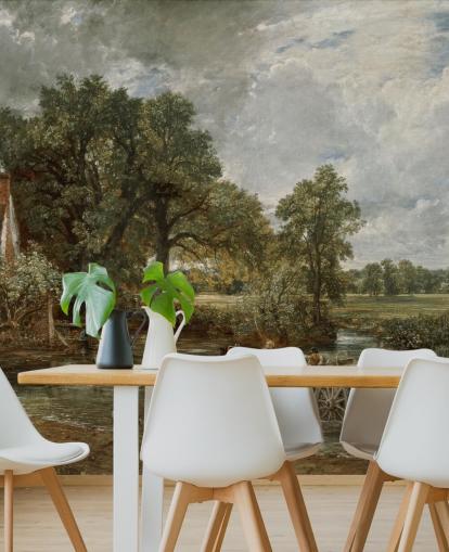 fine art wallpaper mural called The Hay Wain by John Constable for living rooms, bedrooms and dining rooms fine art wallpaper mural called The Hay Wain by John Constable for living rooms, bedrooms and dining rooms