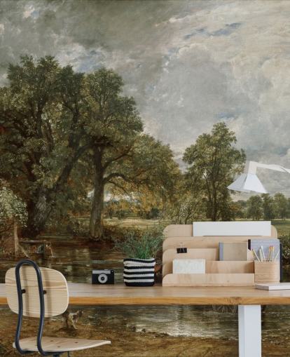 carta da parati fine art chiamata The Hay Wain di John Constable per salotti, camere da letto e sale da pranzo