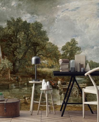 Kunsttapete mit dem Titel The Hay Wain von John Constable für Wohn-, Schlaf- und Esszimmer