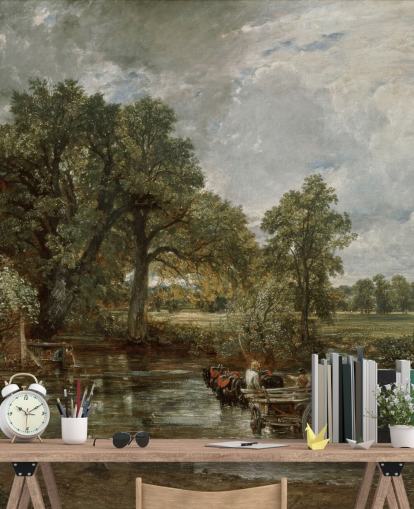 mural de papel pintado de bellas artes llamado The Hay Wain de John Constable para salas de estar, dormitorios y comedores