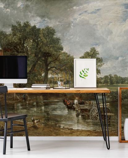 mural de papel pintado de bellas artes llamado The Hay Wain de John Constable para salas de estar, dormitorios y comedores