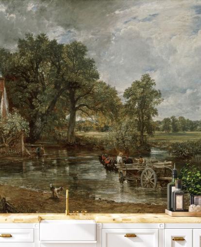 mural de papel pintado de bellas artes llamado The Hay Wain de John Constable para salas de estar, dormitorios y comedores