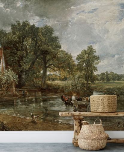 Kunsttapete mit dem Titel The Hay Wain von John Constable für Wohn-, Schlaf- und Esszimmer