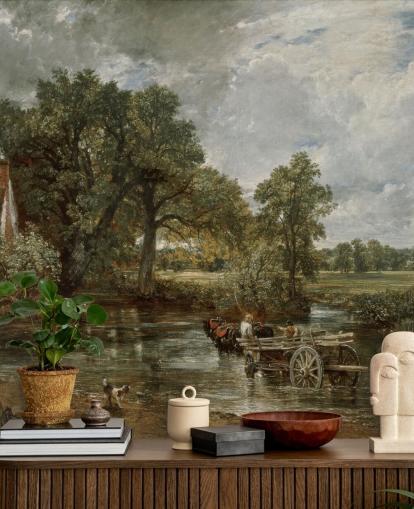 papier peint mural d'art appelé The Hay Wain par John Constable pour les salons, les chambres et les salles à manger