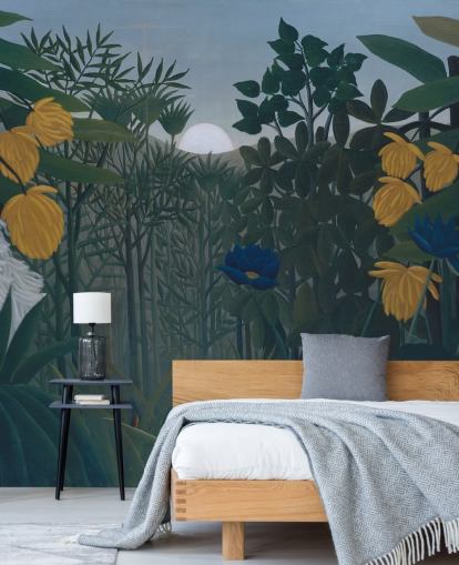 papier peint mural d'art intitulé Le Repast of the Lion par Henri Rousseau