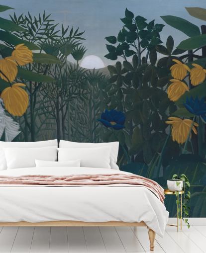 papier peint mural d'art intitulé Le Repast of the Lion par Henri Rousseau