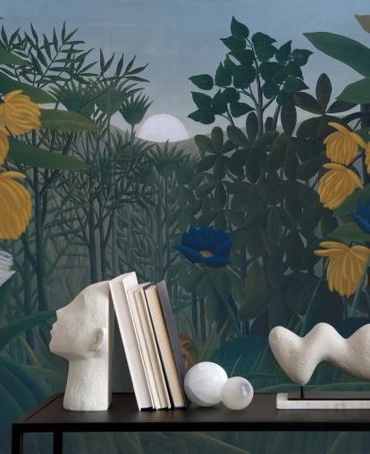 carta da parati murale d'arte chiamata The Repast of the Lion di Henri Rousseau