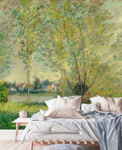 mural de parede de belas artes chamado The Willows, de Claude Monet, para quartos e salões