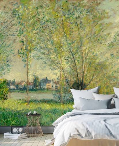 Kunsttapete mit dem Titel The Willows von Claude Monet für Schlafzimmer und Lounges