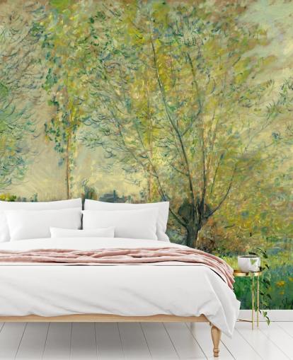 mural de pared de bellas artes llamado Los sauces de Claude Monet para dormitorios y salones