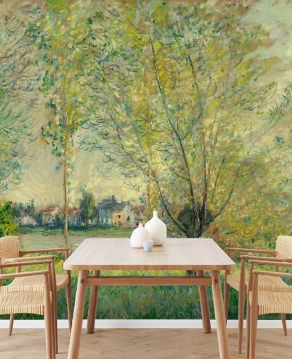 Kunsttapete mit dem Titel The Willows von Claude Monet für Schlafzimmer und Lounges