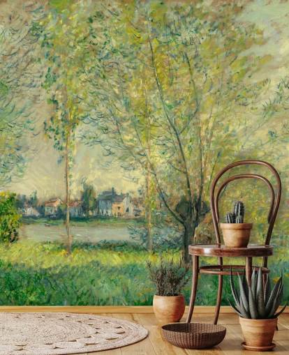 fine art wall mural called The Willows by Claude Monet for bedrooms and lounges