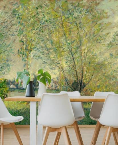 fine art wall mural called The Willows by Claude Monet for bedrooms and lounges
