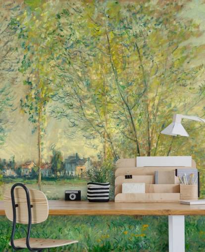 fine art wall mural called The Willows by Claude Monet for bedrooms and lounges