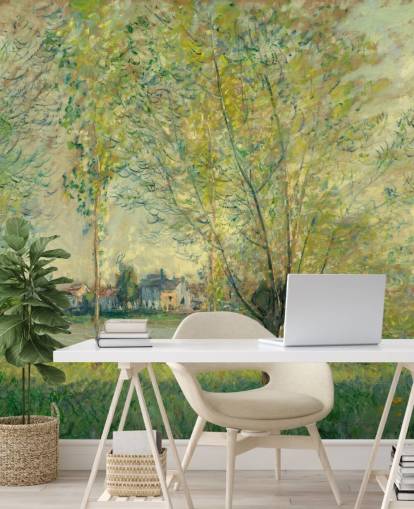 mural de pared de bellas artes llamado Los sauces de Claude Monet para dormitorios y salones