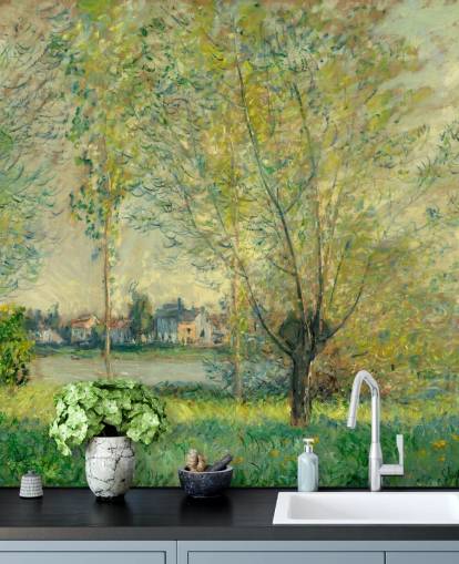 mural de pared de bellas artes llamado Los sauces de Claude Monet para dormitorios y salones