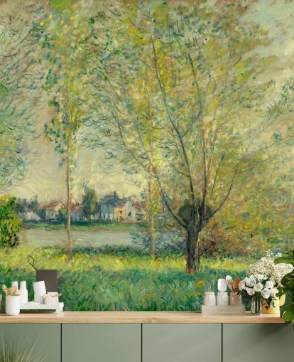 kunstveggmaleri kalt The Willows av Claude Monet for soverom og salonger
