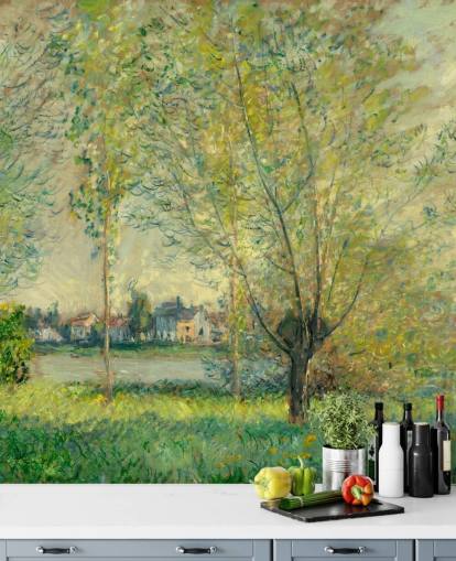 Claude Monet'n taide-seinämaalaus nimeltä The Willows makuuhuoneisiin ja oleskelutiloihin