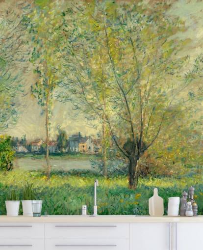 fresque murale d'art intitulée The Willows de Claude Monet pour les chambres et les salons