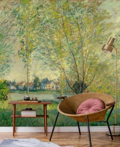 Kunsttapete mit dem Titel The Willows von Claude Monet für Schlafzimmer und Lounges Kunsttapete mit dem Titel The Willows von Claude Monet für Schlafzimmer und Lounges
