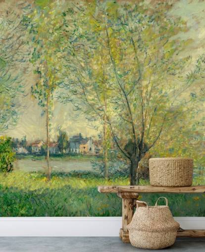 fine art wall mural called The Willows by Claude Monet for bedrooms and lounges fine art wall mural called The Willows by Claude Monet for bedrooms and lounges