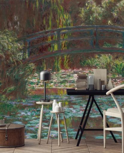 papier peint mural d'art intitulé The Water Nily Pond de Claude Monet pour les salles de bain et les chambres