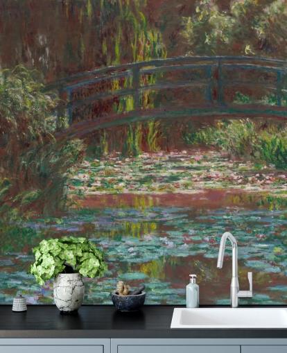 papier peint mural d'art intitulé The Water Nily Pond de Claude Monet pour les salles de bain et les chambres