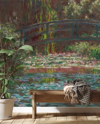 papier peint mural d'art intitulé The Water Nily Pond de Claude Monet pour les salles de bain et les chambres