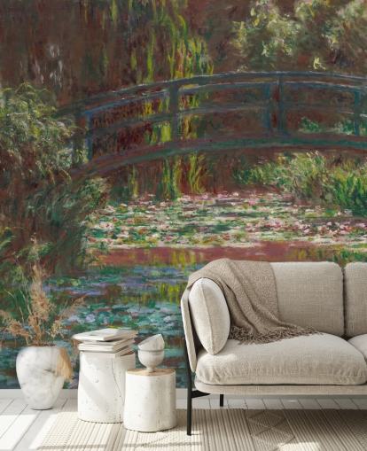 Kunsttapete mit dem Titel The Water Lily Pond von Claude Monet für Badezimmer und Schlafzimmer Kunsttapete mit dem Titel The Water Lily Pond von Claude Monet für Badezimmer und Schlafzimmer