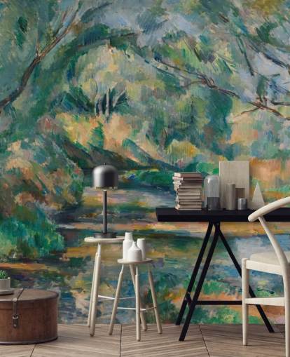 konst tapet kallad The Brook av Paul Cezanne för sovrum och vardagsrum