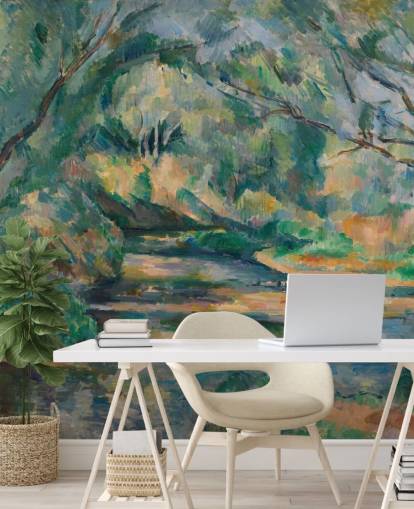 fine art wallpaper called The Brook by Paul Cezanne for bedrooms and living rooms fine art wallpaper called The Brook by Paul Cezanne for bedrooms and living rooms
