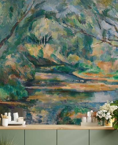 konst tapet kallad The Brook av Paul Cezanne för sovrum och vardagsrum konst tapet kallad The Brook av Paul Cezanne för sovrum och vardagsrum