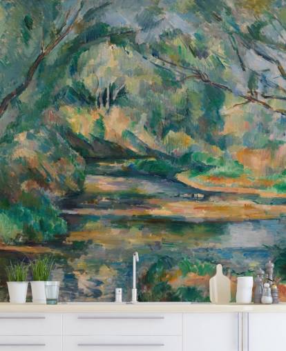 kunsttapet kalt The Brook av Paul Cezanne for soverom og stuer