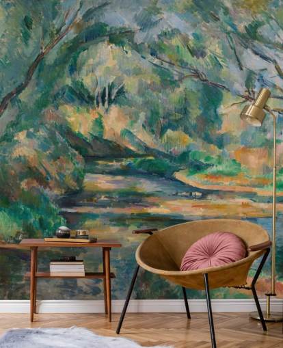Kunsttapete namens The Brook von Paul Cezanne für Schlafzimmer und Wohnzimmer